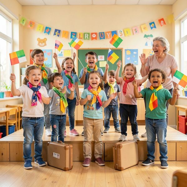 Zdjęcie pamiątkowe — scena grupowa z rekwizytami - Materiały - Dzień Polonii i Polaków za Granicą