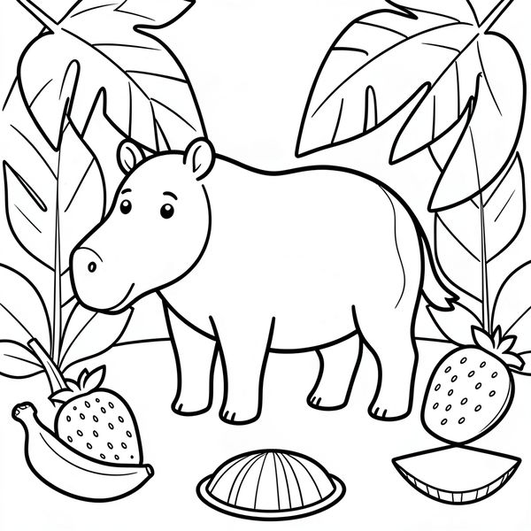 Kolorowanka — tapir w prostym lesie - Kolorowanki - Światowy Dzień Tapira