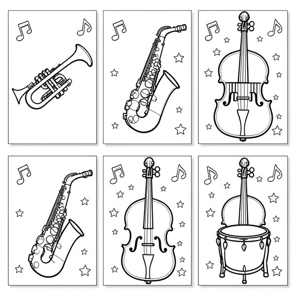 Kolorowanki: instrumenty jazzowe - Kolorowanki - Międzynarodowy Dzień Jazzu