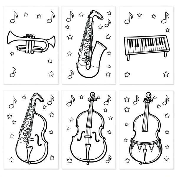 Kolorowanki: instrumenty jazzowe - Kolorowanki - Międzynarodowy Dzień Jazzu