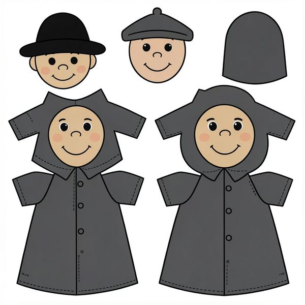 Wzór pacynki / pluszaka Kominiarza (szablon) - Szablony - Dzień Kominiarza