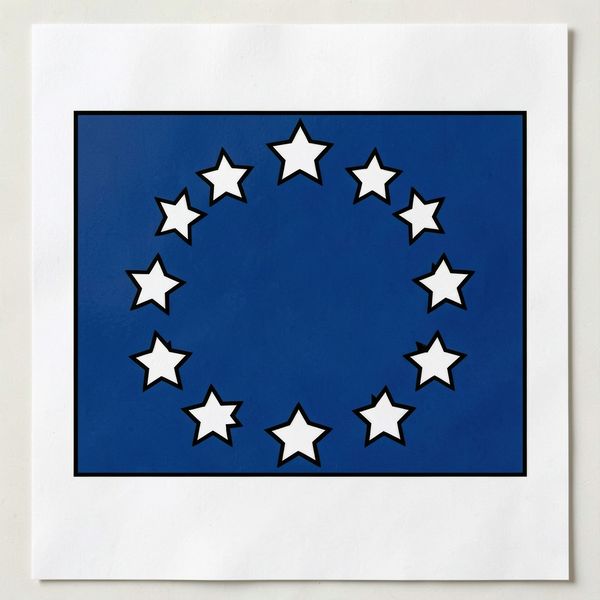 Kontur flagi Unii Europejskiej (duża karta) - Szablony - Unia Europejska