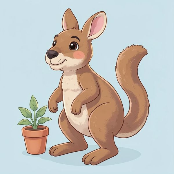 Ilustracja przyjaznego kangura (plakat/maskotka) - Materiały - Światowy Dzień Kangurowania