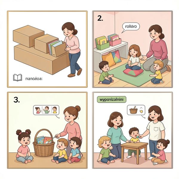 Ilustracja kącika czytelniczego — instrukcja ustawienia - Szablony - Biblioteka
