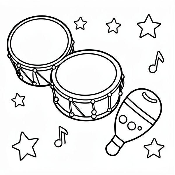 Strona do kolorowania — instrumenty perkusyjne - Kolorowanki - Dzień Wolnej Kultury