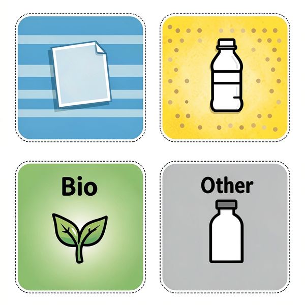 Etykiety na pojemniki: papier, plastik, bio, inne - Szablony - Dzień bez Śmiecenia