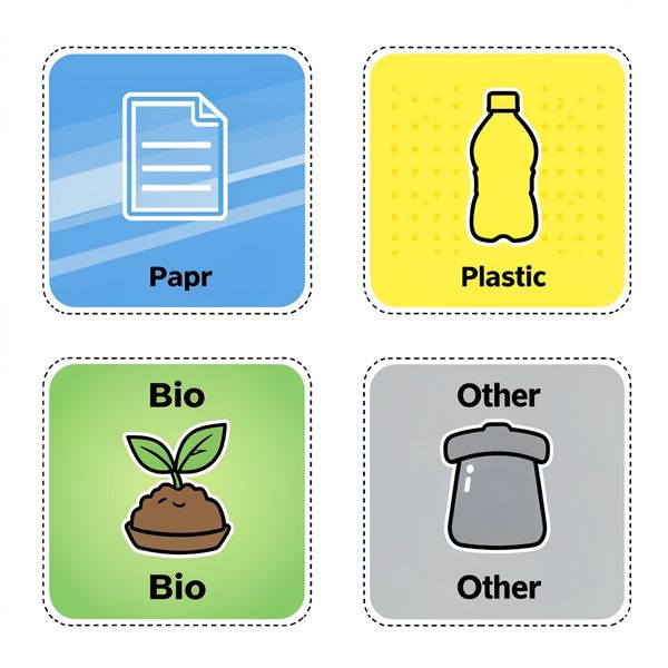 Etykiety na pojemniki: papier, plastik, bio, inne - Szablony - Dzień bez Śmiecenia