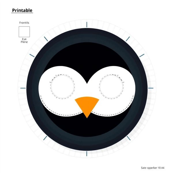 Szablon maski pingwina (papierowy talerzyk)