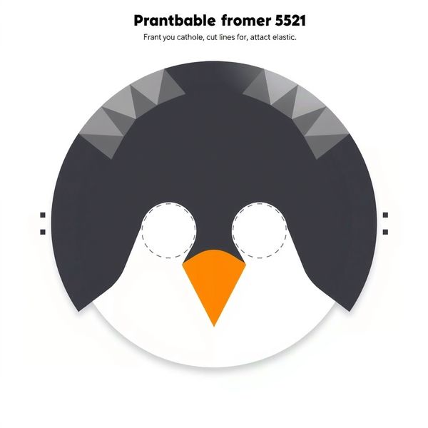 Szablon maski pingwina (papierowy talerzyk)