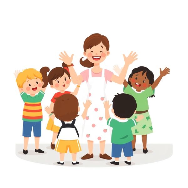 Ilustracja rymowanki i ruchu (pożegnanie i zabawa z klaskaniem)