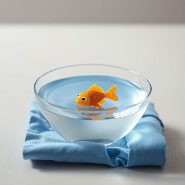 Zdjęcie rekwizytu: Małe akwarium z zabawkową rybką