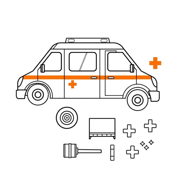 Budujemy ambulans - szablon do dekorowania