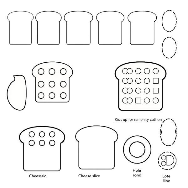 Szablon do wycinania — klockowe kromki