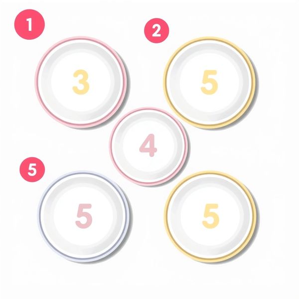 Kartonowe talerzyki z naklejkami 1–5 (szablon)