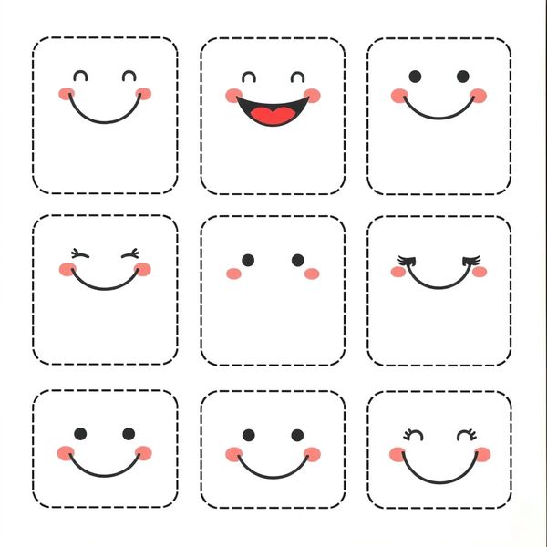 Karty z różnymi uśmiechami (do ukrycia)