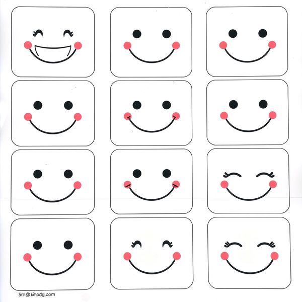 Karty z różnymi uśmiechami (do ukrycia)