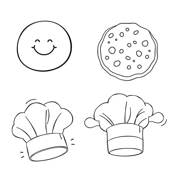 Kolorowanki: bułeczka, ciasteczko, wałek