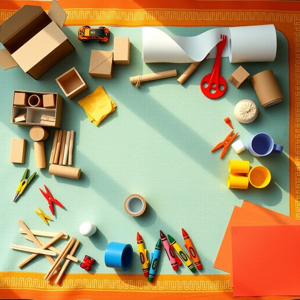 Zdjęcie materiałów rozłożonych na środku