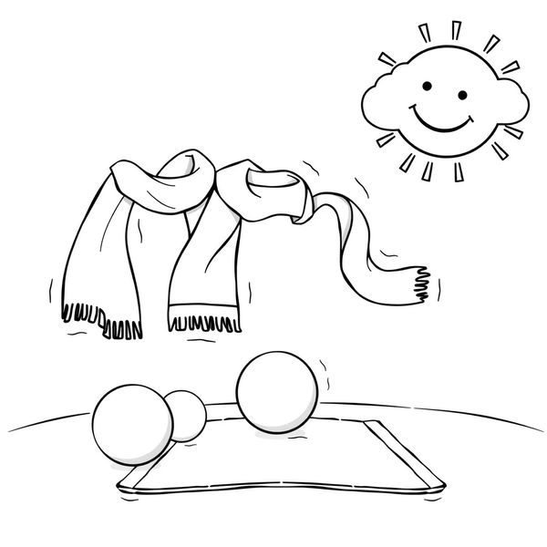 Kolorowanka — chustki i piłeczki