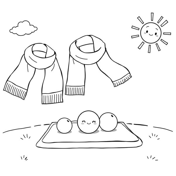 Kolorowanka — chustki i piłeczki