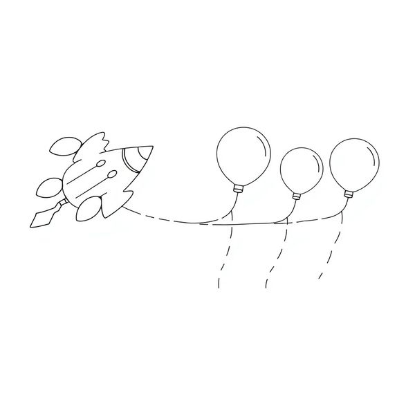 Kolorowanka — Balonowa rakieta