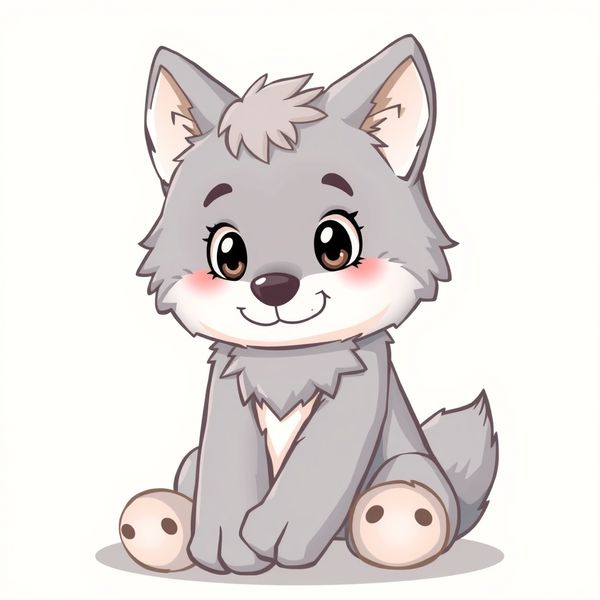 Ilustracja: Miękka maskotka wilka (do prezentacji)