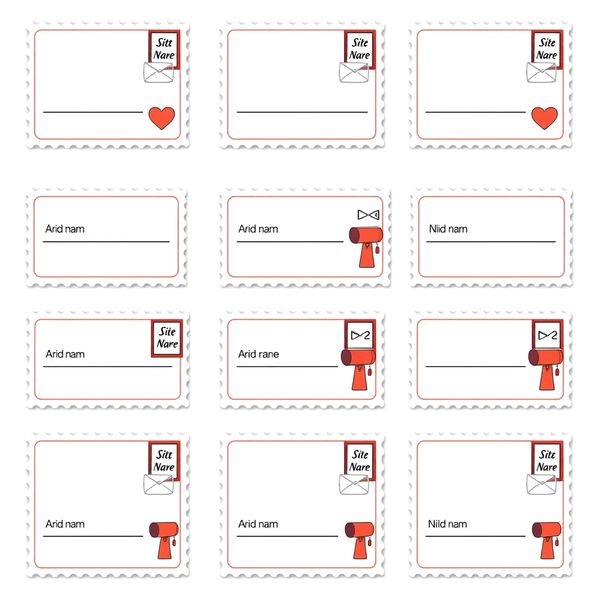 Etykietki pocztowe — drukowalne karteczki z miejscem na imię