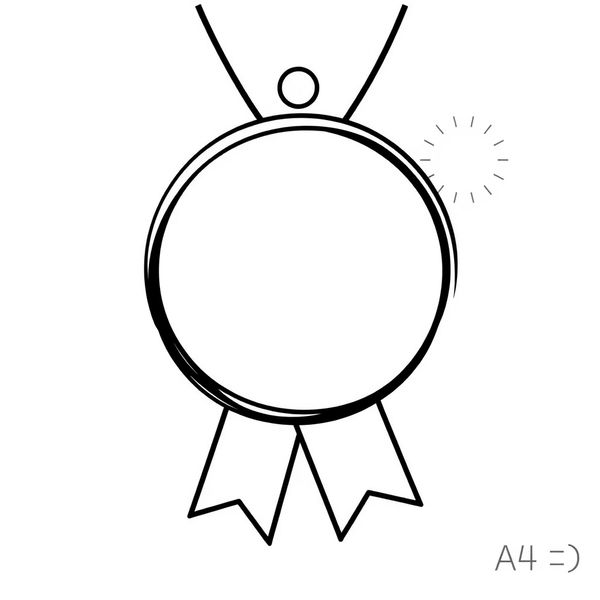 Szablon medalika — kółko z dziurką