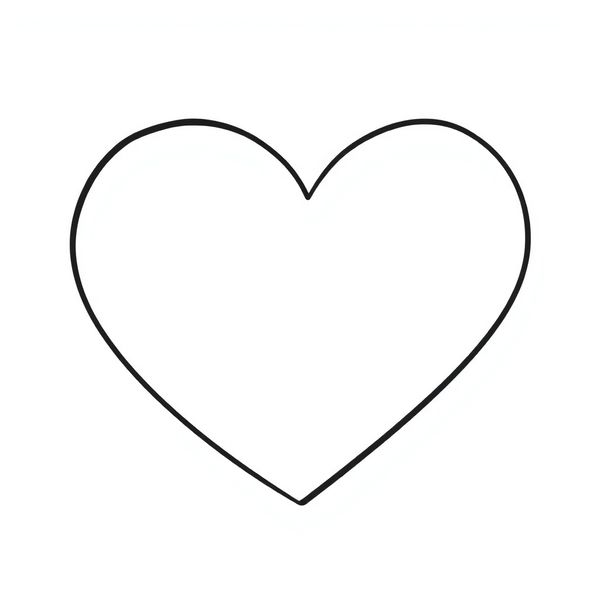 Szablon serca — kolorowanka