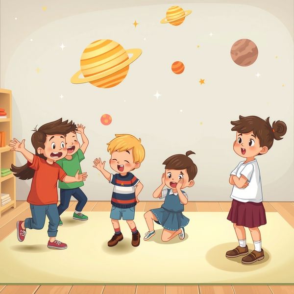 Scena ruchowa: Dzieci udają planety