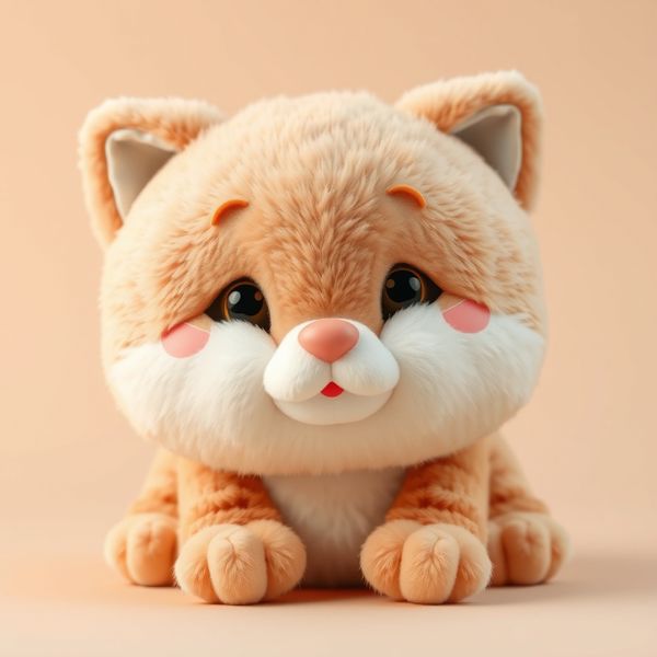 Pluszowy kotek — detal do druku