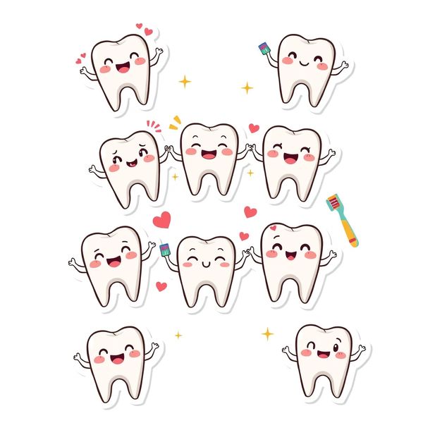 Arkusz naklejek: Małe ząbki i uśmiechy