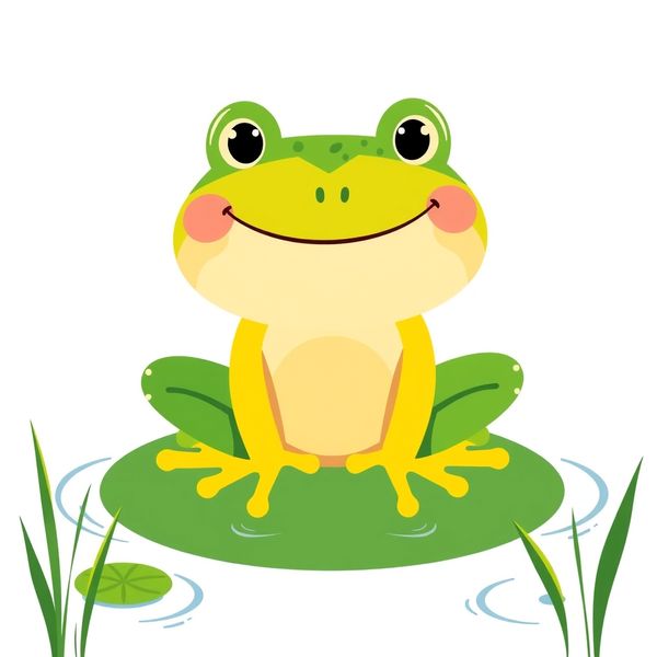 Duża kolorowa ilustracja żaby