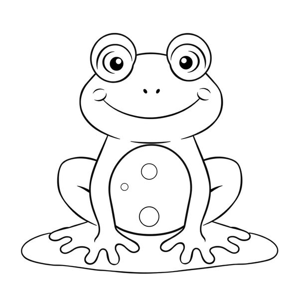 Kolorowanka: duża sylwetka żaby z prostymi detalami
