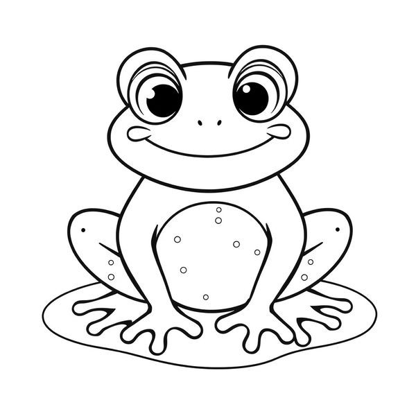 Kolorowanka: duża sylwetka żaby z prostymi detalami