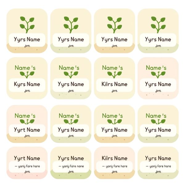 Naklejki z imionami do pojemniczków na nasiona