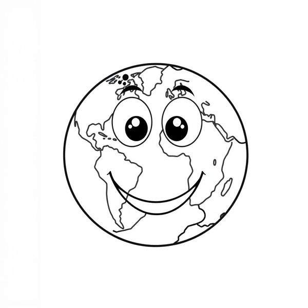 Szablon pracy plastycznej 'Uśmiechnięta Ziemia' — papierowy talerzyk