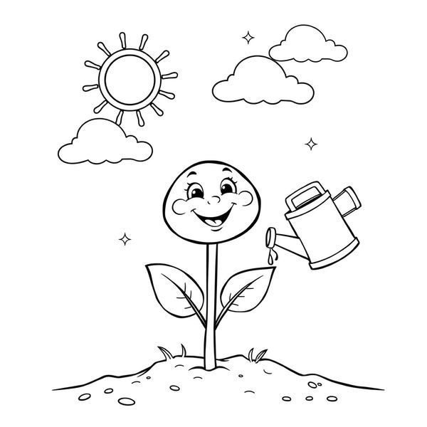 Kolorowanka: Sadzonka i słońce