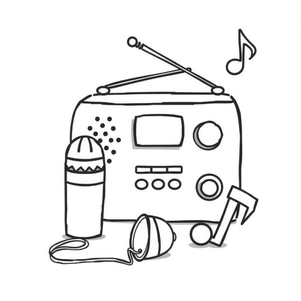 Kolorowanka: radio i mikrofon
