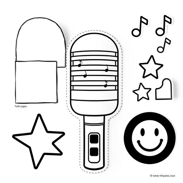 Szablon: mikrofon z rolki papieru