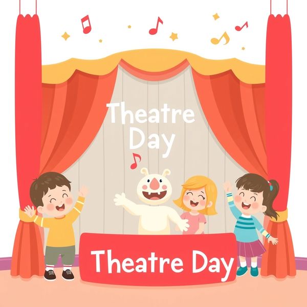 Plakat powitalny 'Dzień Teatru' dla sali