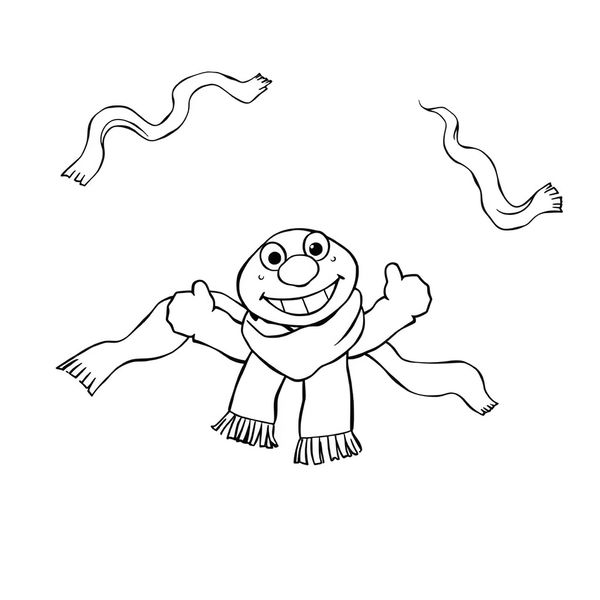 Strona do kolorowania — maskotka i chusteczki