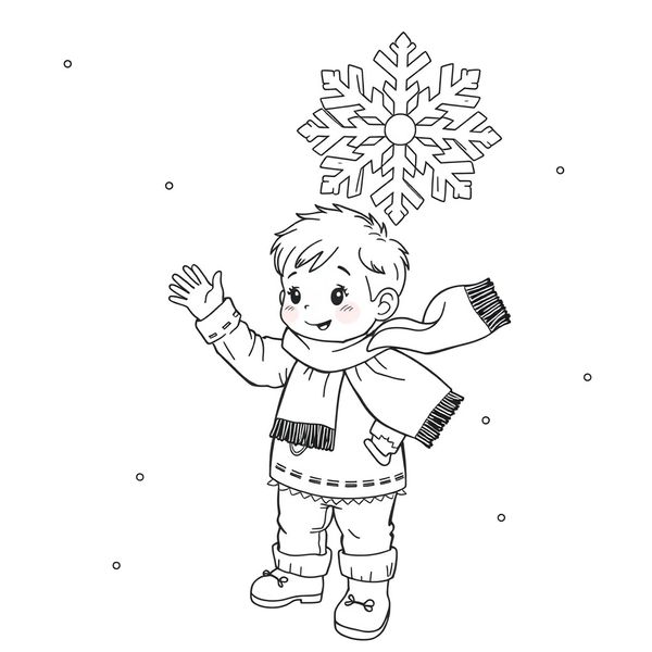 Kolorowanka: tańczący płatek i dziecko z chustą