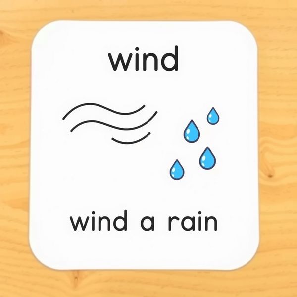 Karta: Wiatr / Deszcz — flashcard