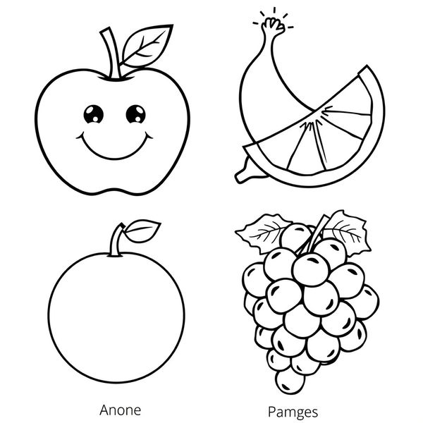 Kolorowanki: Uśmiechnięte owoce