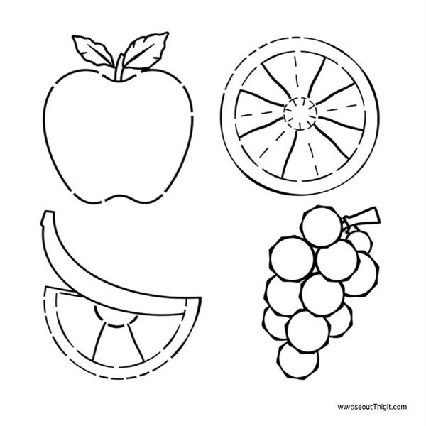 Szablony wycinanek owoców (do papierowych owoców)