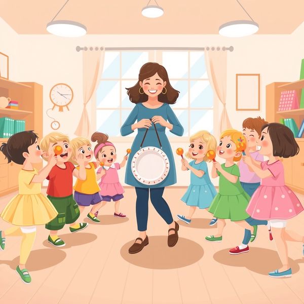 Scena: Dzieci maszerują w kole do rytmu