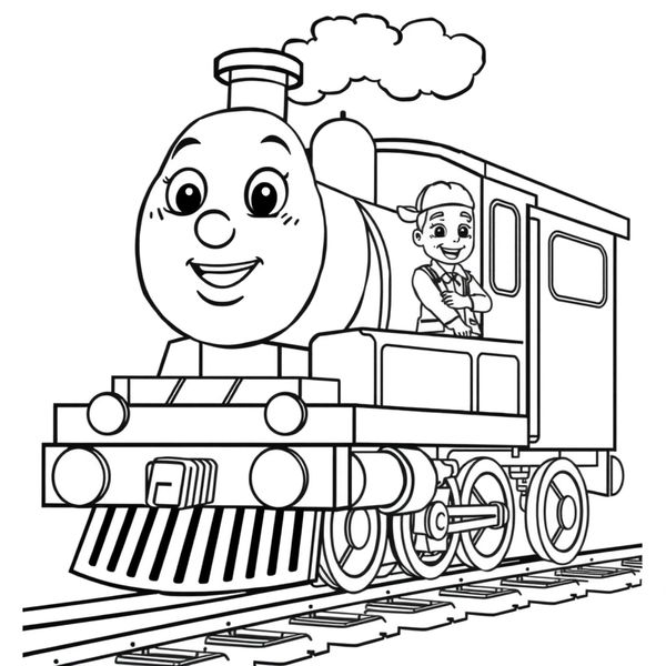 Kolorowanka: Pociąg i maszynista