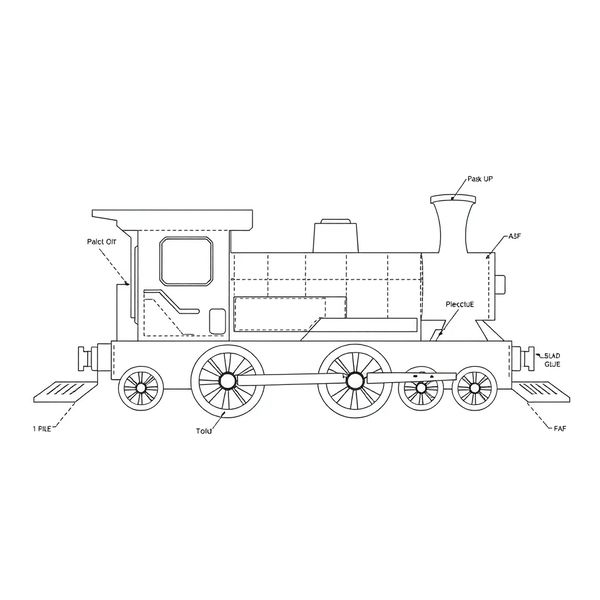 Szablon kartonowej lokomotywy (duży)