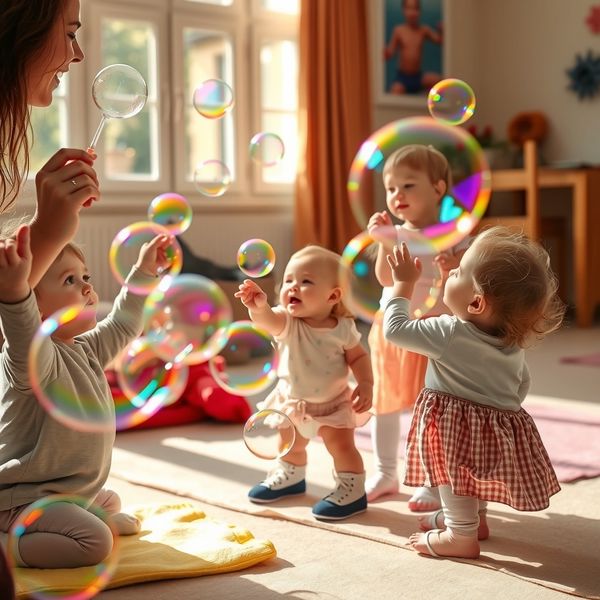 Zabawa z bąbelkami — wiosenne chmurki